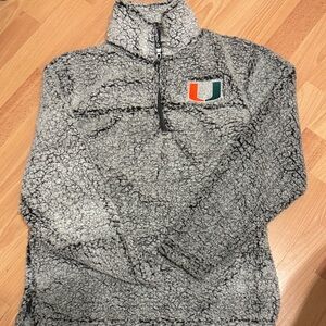 boxercraft Grey Sherpa Quarter-Zip with Orange and Green Patch